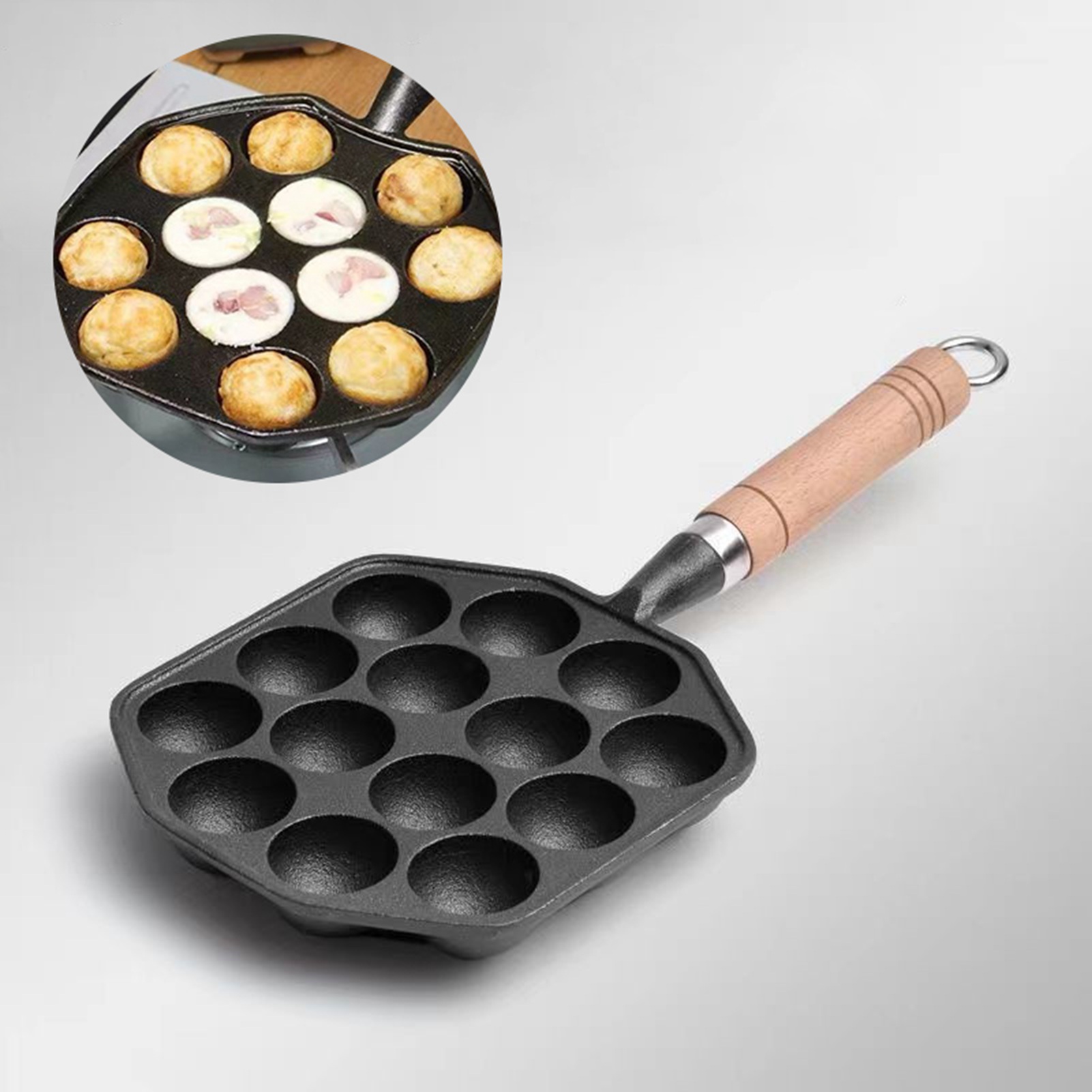 Egg Waffle Pan - Panela de ferro fundido antiaderente com