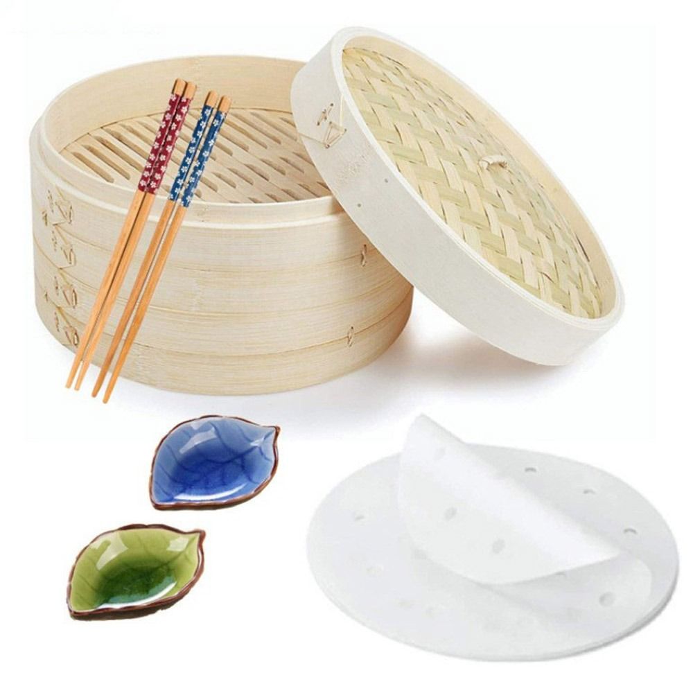 Bao Steamer Bamboo - Cesta De Vapor De Bambu Com