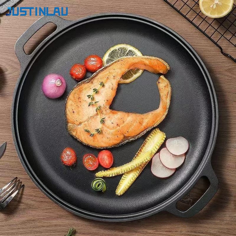 Mini Pancake Griddle - JUSTINLAU Frigideira de Ferro Fundido com