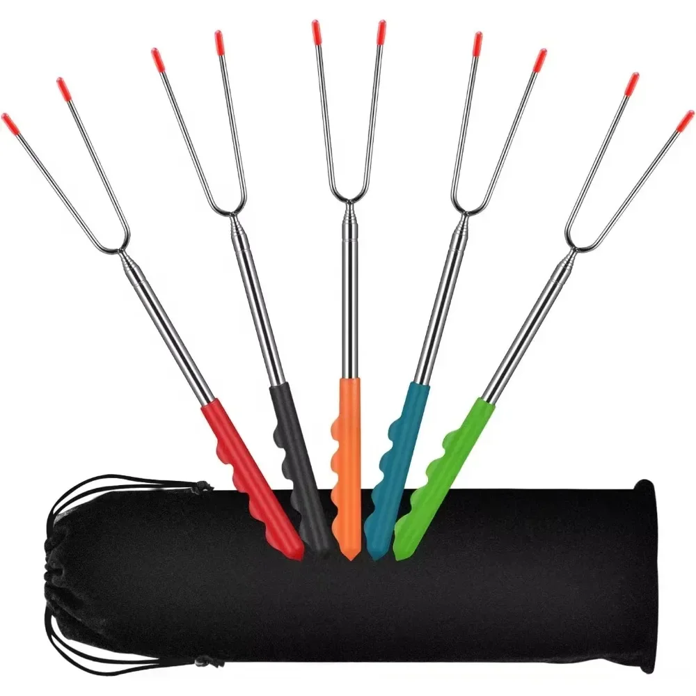 Corn Dog Stick - Novo garfos para churrasco telescópico ferramentas